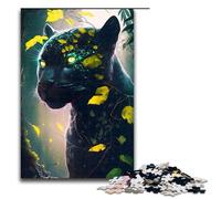 Puzzle per adulti da 1000 pezzi con motivo a pantera nera, modello di animale, assemblaggio, aiuta il cervello a esercitare i giocattoli avvincenti per coltivare la pazienza, 1000 pezzi