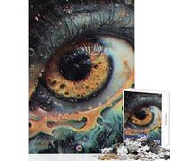 Puzzle per adulti da 1000 pezzi con motivo astratto a forma di occhio gioco pratico perfetto per decorare la casa e divertirsi a casa (dimensioni 38x26cm)