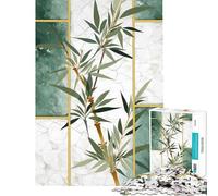 Puzzle per adulti da 1000 pezzi con motivo astratto in bambù e decorazioni dorate Un gioco avvincente per coltivare la pazienza un'attività manuale da fare a casa Un regalo perfetto (38x26cm)