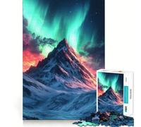 Puzzle per adulti da 1000 pezzi con motivo Aurora Boreale e Montagna Decorazione semplice e stimolante per la mente,ideale per momenti di relax e come regalo di compleanno (38x26cm)