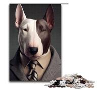 Puzzle per adulti da 1000 pezzi con motivo Bull Terrier modello aziendale assemblaggio aiuta il cervello a esercitare giocattoli avvincenti per coltivare la pazienza 75x50 cm