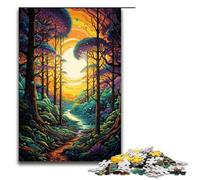 Puzzle per adulti da 1000 pezzi con motivo di foresta colorata e strana da assemblare aiuta il cervello a esercitare i giocattoli avvincenti per coltivare la pazienza 75x50 cm