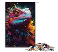 Puzzle per adulti da 1000 pezzi con motivo di lucertola colorata aiuta il cervello a esercitare i giocattoli che creano dipendenza e coltivano la pazienza. 1000 pezzi (38x26 cm)