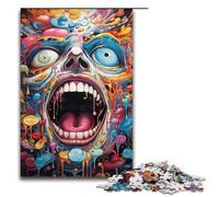 Puzzle per adulti da 1000 pezzi con motivo di mostri psichedelici colorati aiuta il cervello a esercitare i giocattoli che creano dipendenza e coltivano la pazienza. 1000 pezzi (38x26 cm)