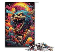 Puzzle per adulti da 1000 pezzi con motivo di mostri psichedelici colorati aiuta il cervello a esercitare i giocattoli che creano dipendenza e coltivano la pazienza. 1000 pezzi (38x26 cm)