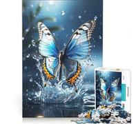 Puzzle per adulti da 1000 pezzi con motivo farfalla e schizzi di colore, gioco per famiglie, migliora la memoria, adatto come decorazione da scrivania, 38x52cm