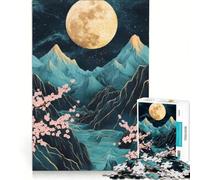 Puzzle per adulti da 1000 pezzi con motivo fiori di ciliegio e monte Fuji, gioco pratico, attività divertente da fare a casa, ottimo regalo per gli appassionati di videogiochi 38x26cm