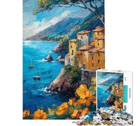 Puzzle per adulti da 1000 pezzi con motivo floreale costa e oceano Gioco interattivo sfida impegnativa ideale come regalo per tutta la famiglia (dimensioni 50x75cm)