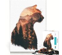 Puzzle per adulti da 1000 pezzi con motivo ghepardo,tramonto e montagne,incastro perfetto,gioco di logica e divertimento,ideale per momenti di relax,compleanno e hobby (50x75cm)