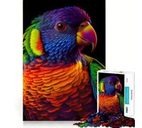 Puzzle per adulti da 1000 pezzi con motivo "Lorichetto Arcobaleno Ardente",gioco dai bordi puliti,giocattolo di costruzione che favorisce la concentrazione,divertimento a gioco lento,regalo di Natale