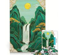 Puzzle per adulti da 1000 pezzi con motivo montagna e albero arte Kintsugi gioco pratico difficile e stimolante ideale come regalo per tutta la famiglia 38x26cm