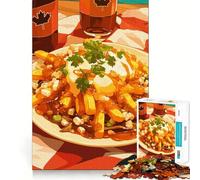 Puzzle per adulti da 1000 pezzi con motivo "Poutine con bottiglie di sciroppo d'acero canadese",taglio liscio,gioco creativo per la mente,divertimento per il tempo libero,regalo di Natale rilassante