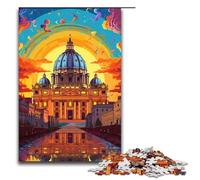Puzzle per adulti da 1000 pezzi con motivo psichedelico colorato nella Città del Vaticano modello da assemblare aiuta il cervello a esercitare i giocattoli per coltivare la pazienza 75x50 cm