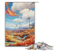 Puzzle per adulti da 1000 pezzi con motivo psichedelico del parco eolico assemblaggio aiuta il cervello a esercitare i giocattoli avvincenti per coltivare la pazienza 1000 pezzi (38x26 cm)