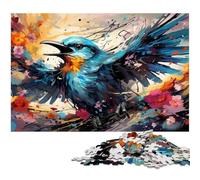 Puzzle per adulti da 1000 pezzi con motivo Uccello azzurro colorato taglio di precisione ideale come regalo per tutta la famiglia 1000 pezzi (38x26 cm)