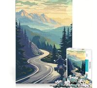 Puzzle per adulti da 1000 pezzi con motocicletta e strada tortuosa gioco pratico rilassante e stimolante per la mente regalo di compleanno regalo di viaggio 50x75cm