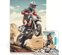 Puzzle per adulti da 1000 pezzi con motociclista da cross gioco rompicapo divertente e stimolante per ridurre lo stress ideale come regalo 38x52cm