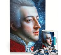 Puzzle per adulti da 1000 pezzi con Mozart e stelle antistress da assemblare compleanno e Natale 38x26cm