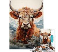 Puzzle per adulti da 1000 pezzi con mucca delle Highlands da sogno ideale per adolescenti perfetto per passare il tempo durante le vacanze come regalo di compleanno o di Natale 50x75cm