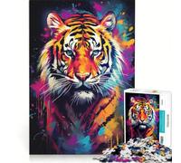 Puzzle per adulti da 1000 pezzi con murales di graffiti raffigurante una tigre gioco interattivo difficile e stimolante collezione d'artista belle arti 38x52cm