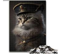 Puzzle per adulti da 1000 pezzi con Napoleone vestito da gatto Puzzle in cartone, regalo perfetto per compleanni, Natale, Halloween, Ringraziamento, Pasqua 1000 pezzi(26x38cm)