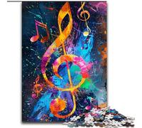 Puzzle per adulti da 1000 pezzi con note musicali colorate, in cartone, per adolescenti, gioco interattivo per famiglie, regalo di sfida, 1000 pezzi(26x38cm)