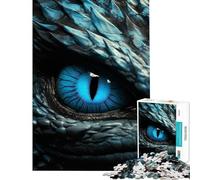 Puzzle per adulti da 1000 pezzi con occhio di drago blu gioco educativo e sfida decorazione murale regalo per compleanni (dimensioni 38x52cm)