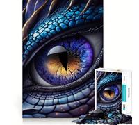 Puzzle per adulti da 1000 pezzi con occhio di drago blu,taglio perfetto Divertimento assicurato,stimola la mente,ideale per i momenti di relax,perfetto per decorare la casa durante le feste 38x26cm