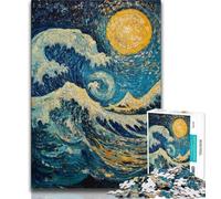 Puzzle per adulti da 1000 pezzi con onde dell'oceano, puzzle per adulti, antistress, per ammazzare il tempo durante le vacanze, per migliorare l'amore tra coppie (dimensioni 75x50cm)