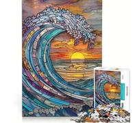 Puzzle per adulti da 1000 pezzi con onde oceaniche e mare mosso gioco rompicapo per tutta la famiglia idea regalo con Babbo Natale 38x52cm