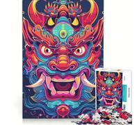 Puzzle per adulti da 1000 pezzi con oni e yokai giapponesi al neon gioco pratico difficile e stimolante ideale come regalo per tutta la famiglia 38x26cm