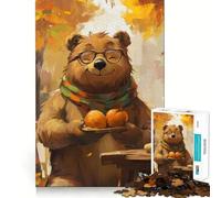 Puzzle per adulti da 1000 pezzi con orsi e dipinto autunnale,incastro perfetto,gioco di logica,gioco facile,decorazione natalizia da parete (50x75cm)