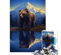Puzzle per adulti da 1000 pezzi con orso bruno e grizzly gioco pratico a tema natura sfida per l'intelligenza e il cervello giocattolo avvincente regalo di compleanno per donne (dimensioni 75x50cm)