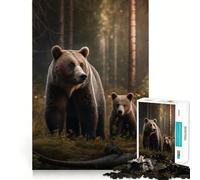 Puzzle per adulti da 1000 pezzi con orso e cucciolo,taglio di alta qualità,divertente gioco per allenare la mente,rilassante,decorazione per compleanno,regalo (38x52cm)