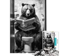 Puzzle per adulti da 1000 pezzi con orso e toilette divertente gioco impossibile per il bagno gioco educativo sfida giocattolo regalo di compleanno migliora la memoria (dimensioni 75x50cm)
