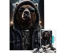 Puzzle per adulti da 1000 pezzi con orso grizzly ideale per attività divertenti a casa sfida impegnativa giocattolo decorativo per la casa adatto a partire dai 14 anni 50x75cm