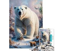 Puzzle per adulti da 1000 pezzi con orso polare e re del ghiaccio ideale per compleanni Natale decorazioni per la casa e giochi per famiglie dai 14 anni in su 50x75cm