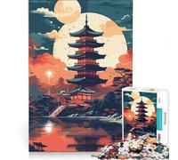 Puzzle per adulti da 1000 pezzi con paesaggi giapponesi vintage gioco divertente e rilassante ideale per la vita intellettuale con Babbo Natale 38x26cm