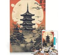 Puzzle per adulti da 1000 pezzi con paesaggi giapponesi vintage gioco rilassante difficile da aggiungere alla lista dei desideri con Babbo Natale 38x26cm