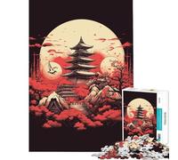 Puzzle per adulti da 1000 pezzi con paesaggi giapponesi vintage Sfida educativa per il divertimento in famiglia Gioco per famiglie dai 14 anni in su Dimensioni: 38x52cm