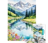 Puzzle per adulti da 1000 pezzi con paesaggio ad acquerello Aiuta a sviluppare la concentrazione e la precisione Gioco per tutta la famiglia adatto a ragazzi dai 14 anni in su (38x26cm)