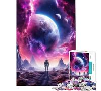 Puzzle per adulti da 1000 pezzi con paesaggio alieno a tre lune Un rompicapo impegnativo da completare adatto a maggiori di 14 anni 50x75cm