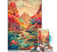 Puzzle per adulti da 1000 pezzi con paesaggio assurdo colorato, 1000 pezzi, gioco educativo per compleanni, Natale e 14 anni, 50x75cm