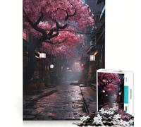 Puzzle per adulti da 1000 pezzi con paesaggio astratto di un villaggio giapponese, gioco pratico, ideale per passare il tempo durante le vacanze a casa e per rafforzare l'amore di coppia 38x26cm