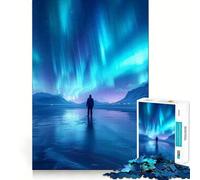 Puzzle per adulti da 1000 pezzi con paesaggio aurora boreale,design pulito e decorativo,sfida mentale,gioco rilassante,regalo di compleanno (38x26cm)