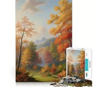 Puzzle per adulti da 1000 pezzi con paesaggio autunnale della foresta,taglio liscio,gioco per allenare la mente,divertimento per il tempo libero,regalo di compleanno (38x52cm)