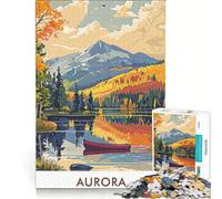 Puzzle per adulti da 1000 pezzi con paesaggio del lago Aurora, gioco divertente, rilassante e stimolante per la mente, ideale per rafforzare l'amore di coppia 38x26cm