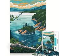 Puzzle per adulti da 1000 pezzi con paesaggio del lago Baikal,gioco di incastri precisi,sfida mentale,divertimento e relax,decorazione natalizia per la casa (50x75cm)