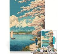 Puzzle per adulti da 1000 pezzi con paesaggio del Monte Fuji e dei ciliegi in fiore giocattolo educativo ideale per passare il tempo durante le vacanze regalo di compleanno regalo 50x75cm