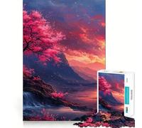 Puzzle per adulti da 1000 pezzi con paesaggio di ciliegi in fiore,bordi sottili,gioco creativo,divertente e rilassante,ideale come regalo di compleanno (50x75cm)